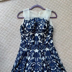 Cachet blue and white dress